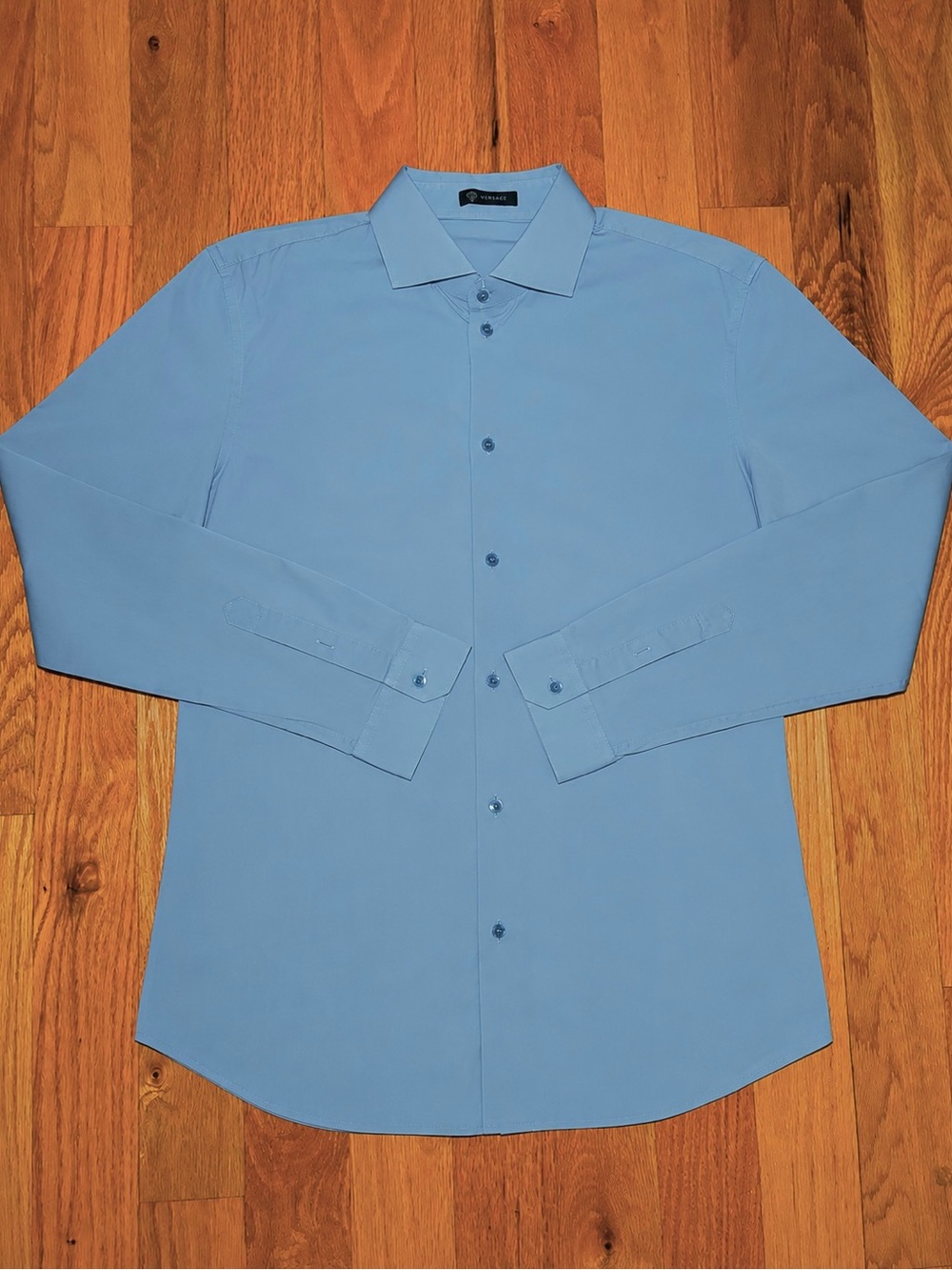 Versace Blue Button Down Shirt